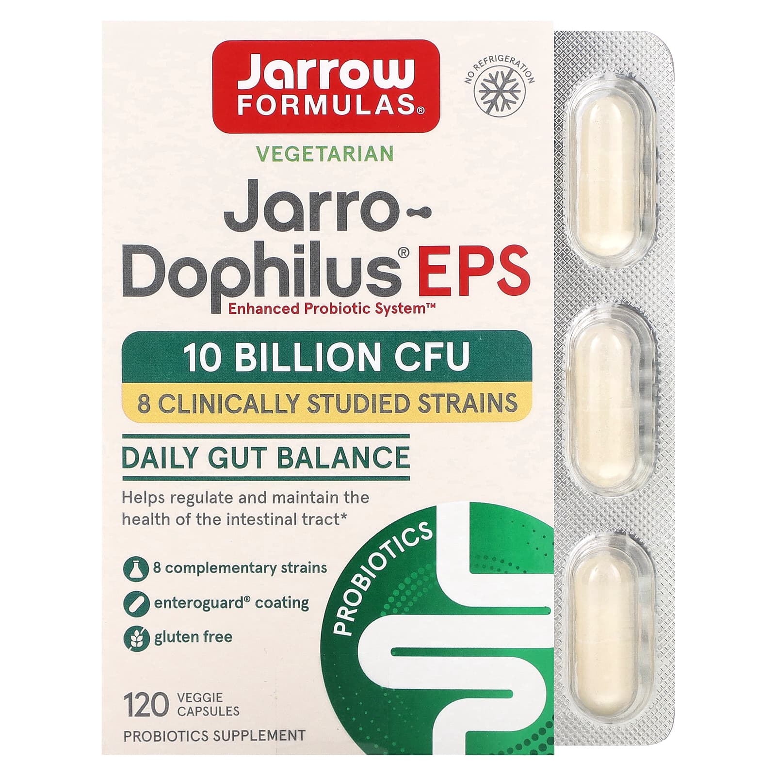 Jarrow Formulas, Jarro-Dophilus EPS, 10 Billion (5 Billion per Capsule), 120 Veggie Caps UPC 790011030249 | HiLife Vitamins